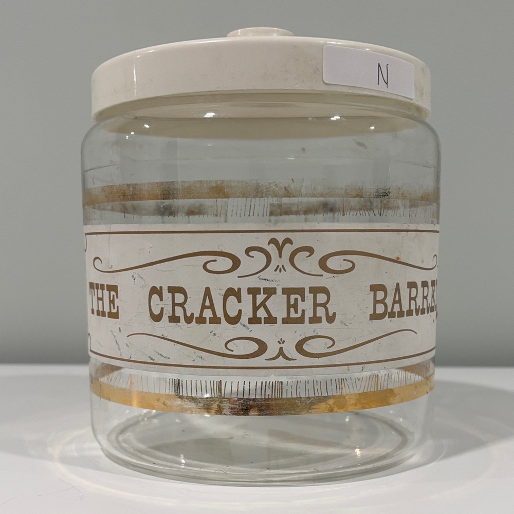 Pyrex Glass Jar with Cream Lid and Gold Accents